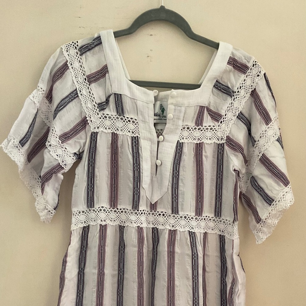 Staci Woo/ Sand and Sea Club, cotton dress with lace, size XS - Picture 2 of 9
